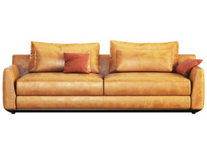 Ellington 2 seat leather sofa by Casamania Horm Modèle 3D