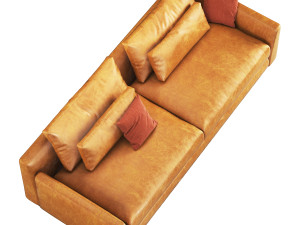 Ellington 2 seat leather sofa by Casamania Horm Modèle 3D