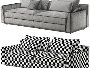 Ellington 2 seat leather sofa by Casamania Horm Modèle 3D