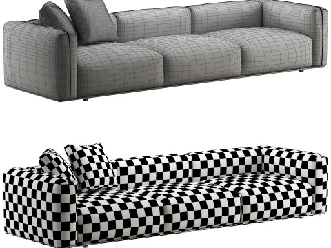 BB Italia Dambodue 3 seater sofa 3D Model