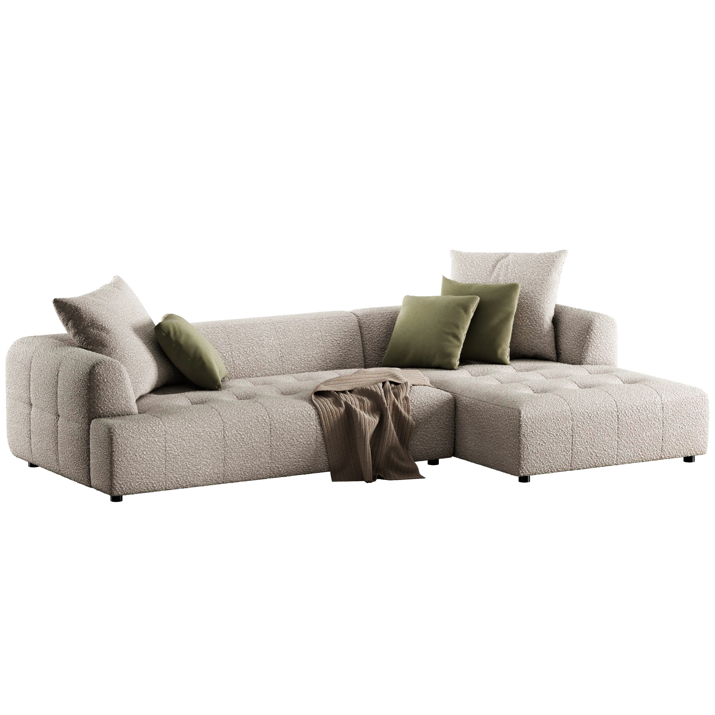 Tate corner sofa boucle by Dantone Home 3D Model .c4d .max .obj .3ds .fbx .stl .blend 