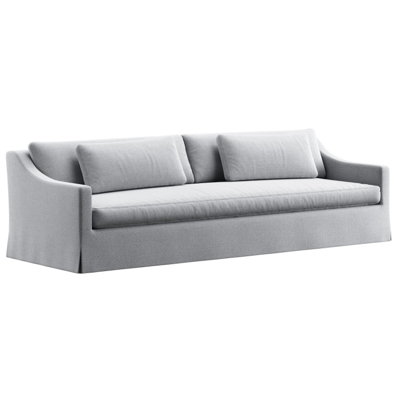 RH Belgian classic slope arm slipcovered bench-seat sofa 3D Model .c4d .max .obj .3ds .fbx .stl .blend