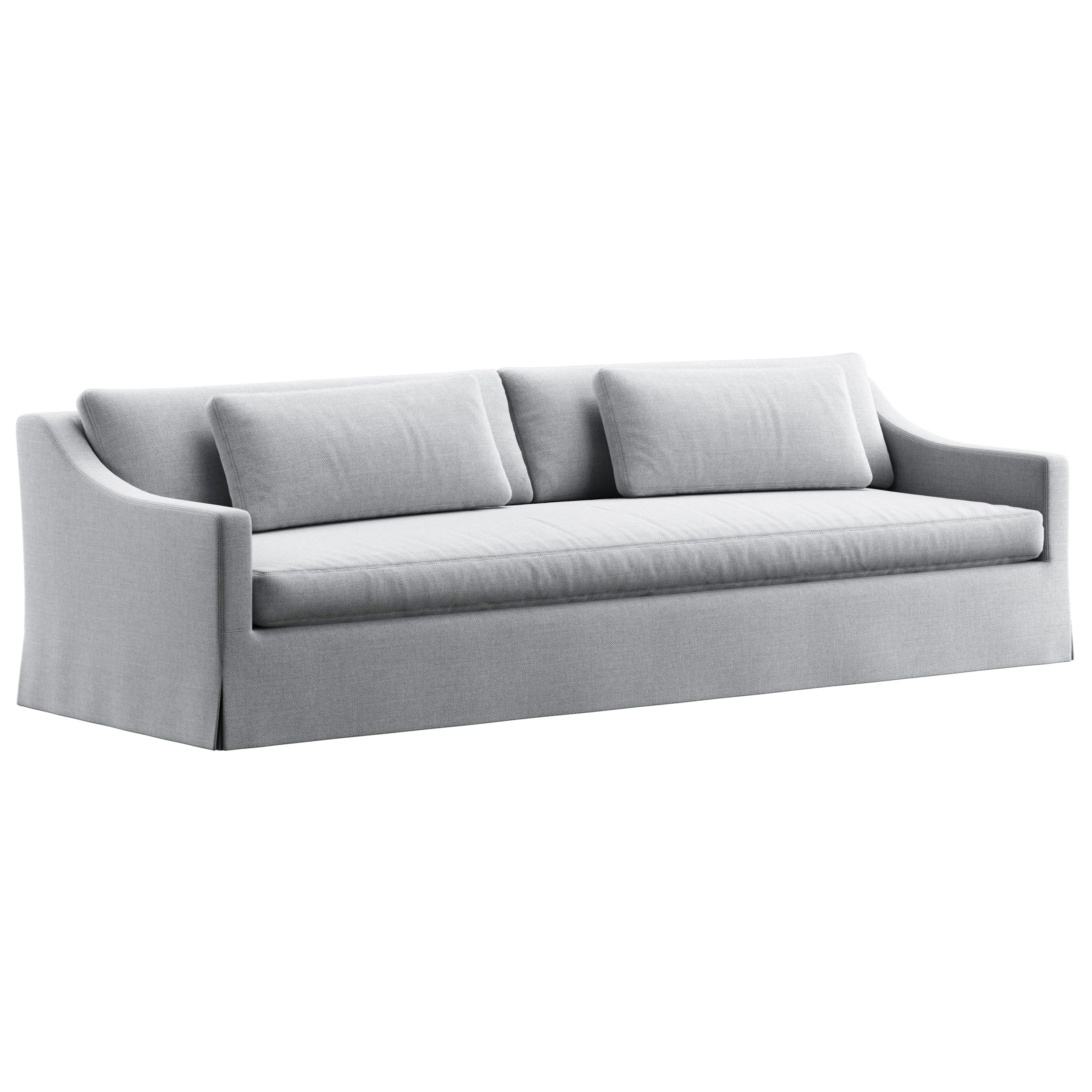 RH Belgian classic slope arm slipcovered bench-seat sofa 3D Model .c4d .max .obj .3ds .fbx .stl .blend 