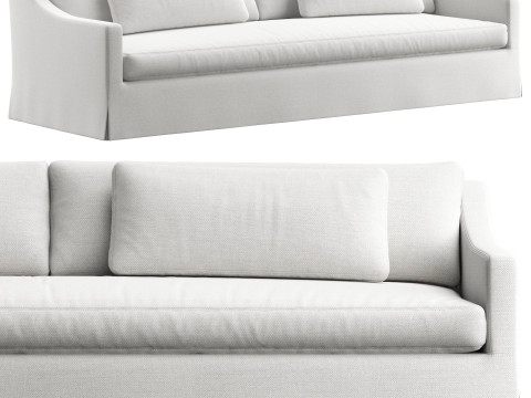 RH Belgian classic slope arm slipcovered bench-seat sofa 3D Model