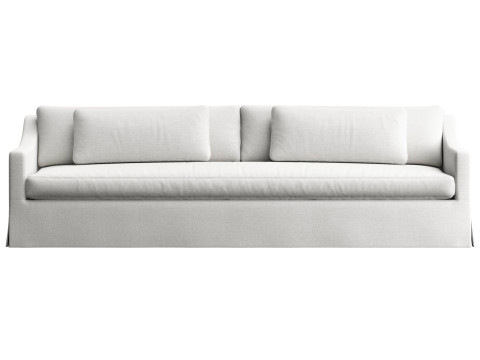 RH Belgian classic slope arm slipcovered bench-seat sofa 3D Model