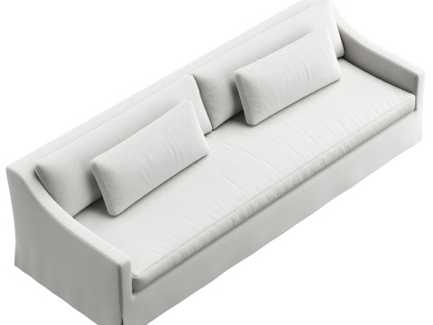 RH Belgian classic slope arm slipcovered bench-seat sofa 3D Model
