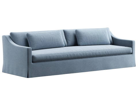 RH Belgian classic slope arm slipcovered bench-seat sofa 3D Model