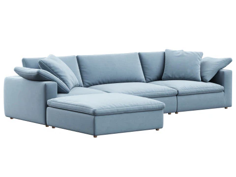 RH Cloud Luxe modular4-piece sofa-chaise sectional 3D Model