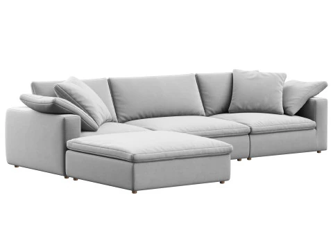 RH Cloud Luxe modular4-piece sofa-chaise sectional 3D Model