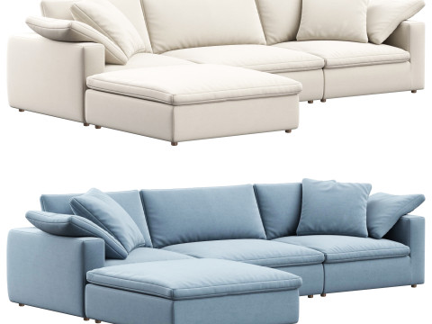 RH Cloud Luxe modular4-piece sofa-chaise sectional 3D 模型