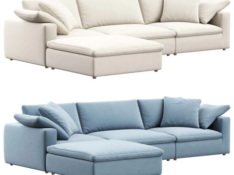 RH Cloud Luxe modular4-piece sofa-chaise sectional 3D Model