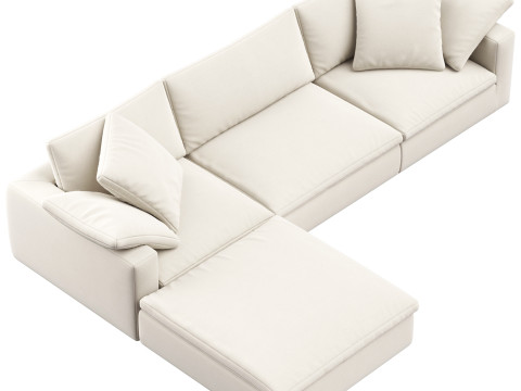 RH Cloud Luxe modular4-piece sofa-chaise sectional 3D 模型
