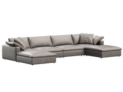 RH Cloud Luxe modular leather 6-piece U-chaise sectional 3D Модель