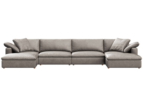 RH Cloud Luxe modular leather 6-piece U-chaise sectional Modelo 3D
