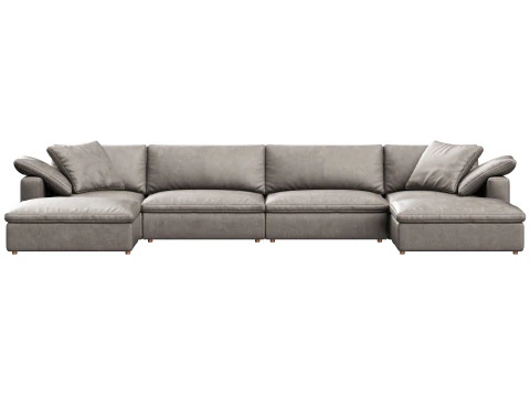 RH Cloud Luxe modular leather 6-piece U-chaise sectional 3D Model