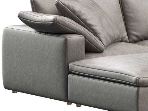RH Cloud Luxe modular leather 6-piece U-chaise sectional Modelo 3D