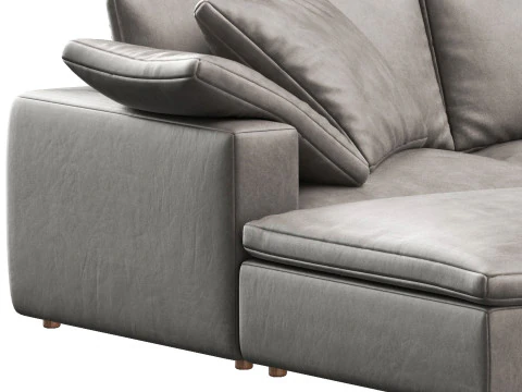 RH Cloud Luxe modular leather 6-piece U-chaise sectional 3D Model