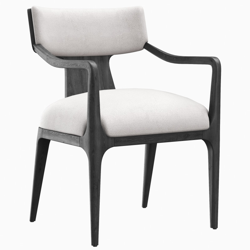 RH Lign fabric leather dining armchair 3D मॉडल .c4d .max .obj .3ds .fbx .stl .blend