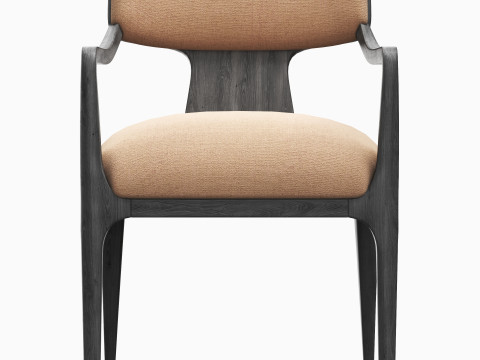 RH Lign fabric leather dining armchair 3D मॉडल