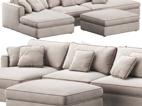 Duomo modular corner sofa 2 by Dantone Home 3D 모델