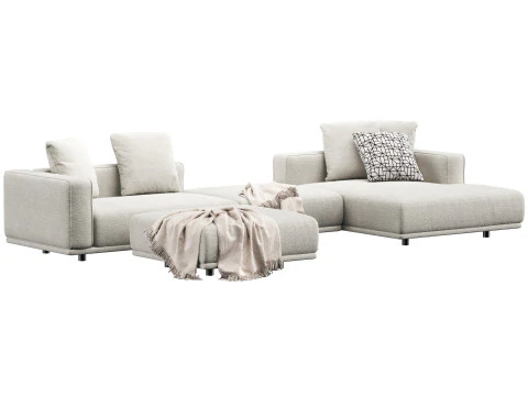 Bank modulaire hoek HESSER van skdesign 3D Model