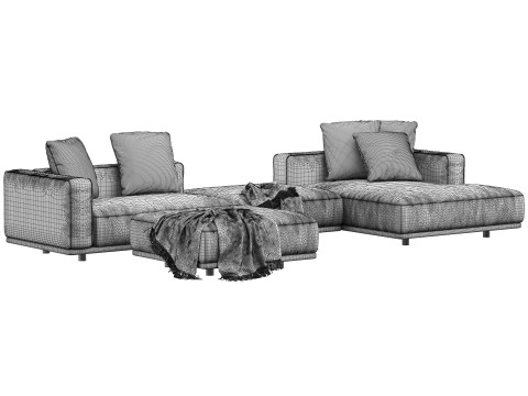 Sofa modular corner HESSER by skdesign 3D Model