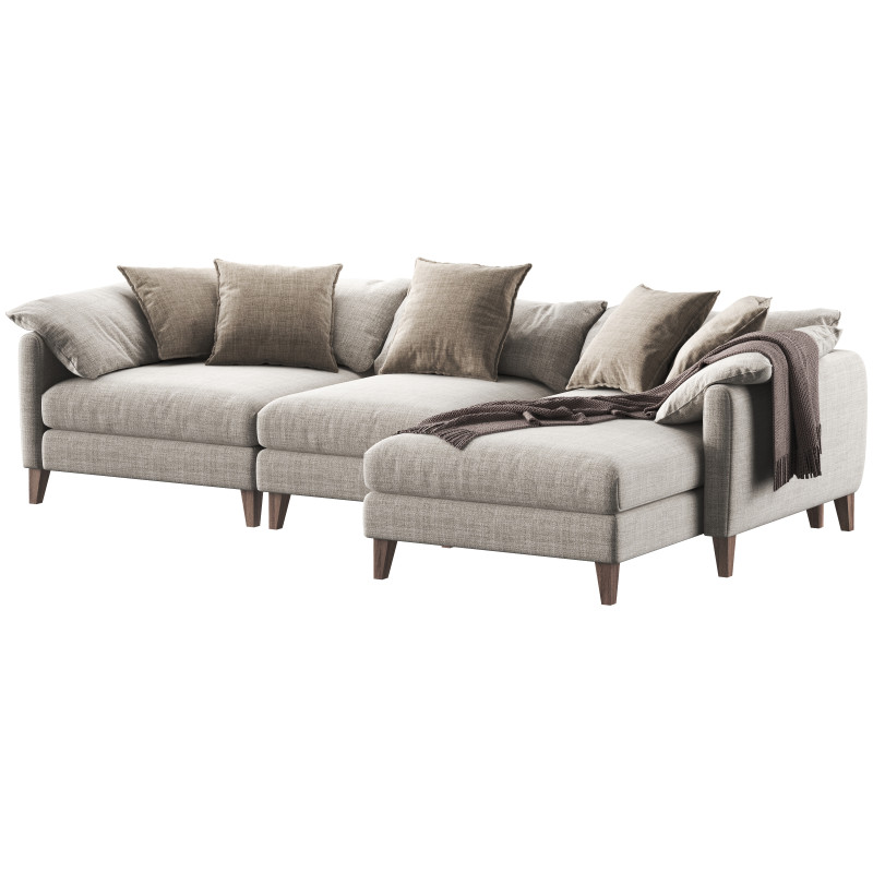 Brera modular corner sofa by Dantone Home 3D Model .c4d .max .obj .3ds .fbx .stl .blend