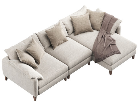 Brera modular corner sofa by Dantone Home 3D Model