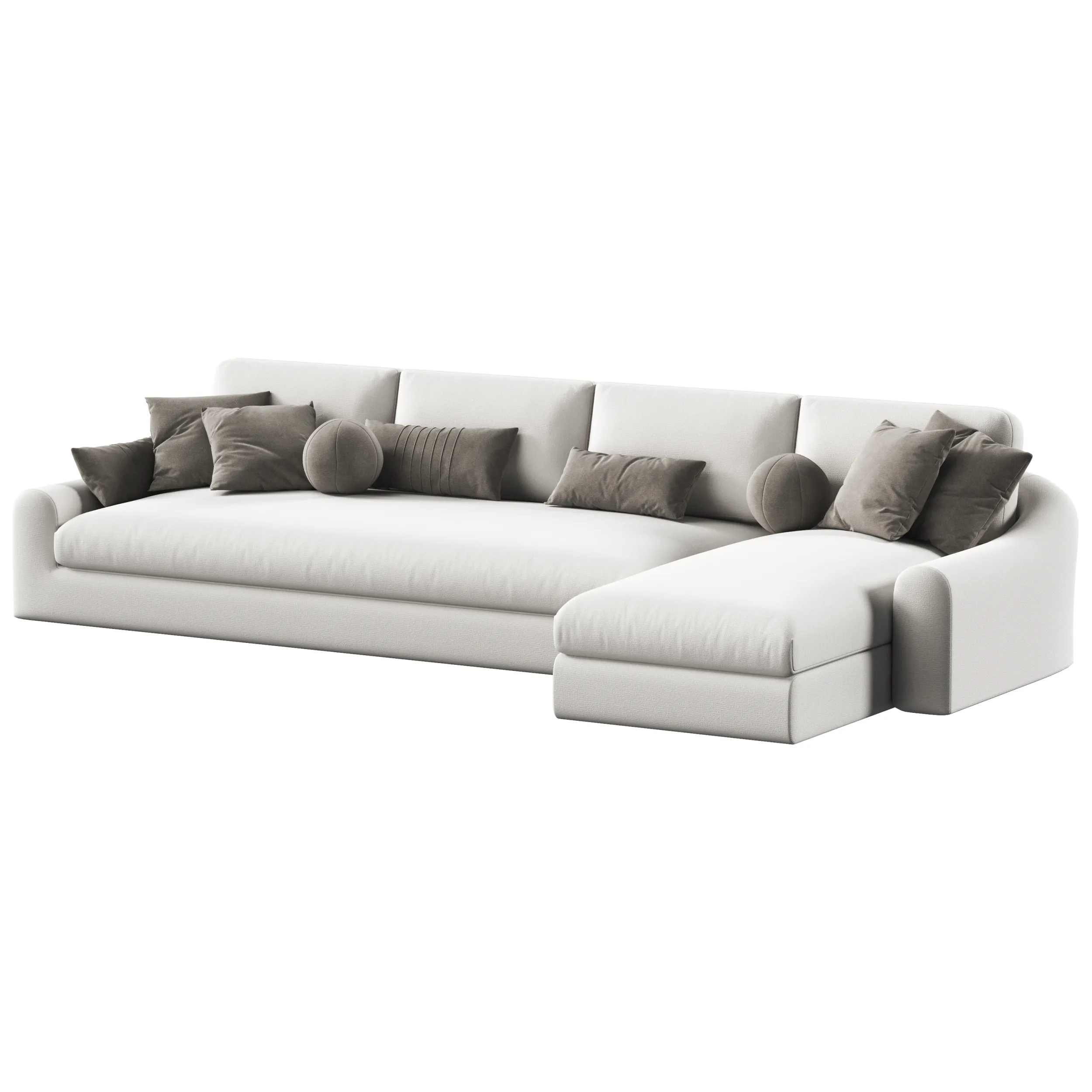 Jennifer right arm chaise sectional Sofa by Restoration Hardware 3D Model .c4d .max .obj .3ds .fbx .stl .blend 
