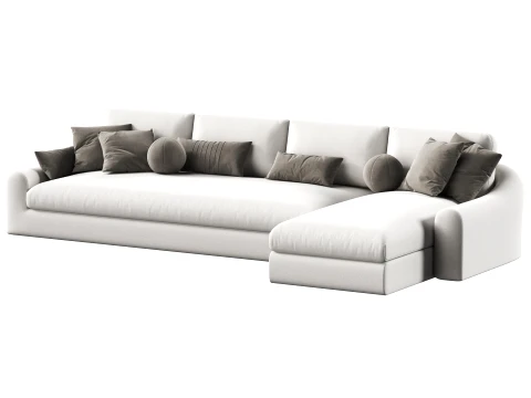 Sofa segmentowa z prawym ramieniem Jennifer marki Restoration Hardware Model 3D