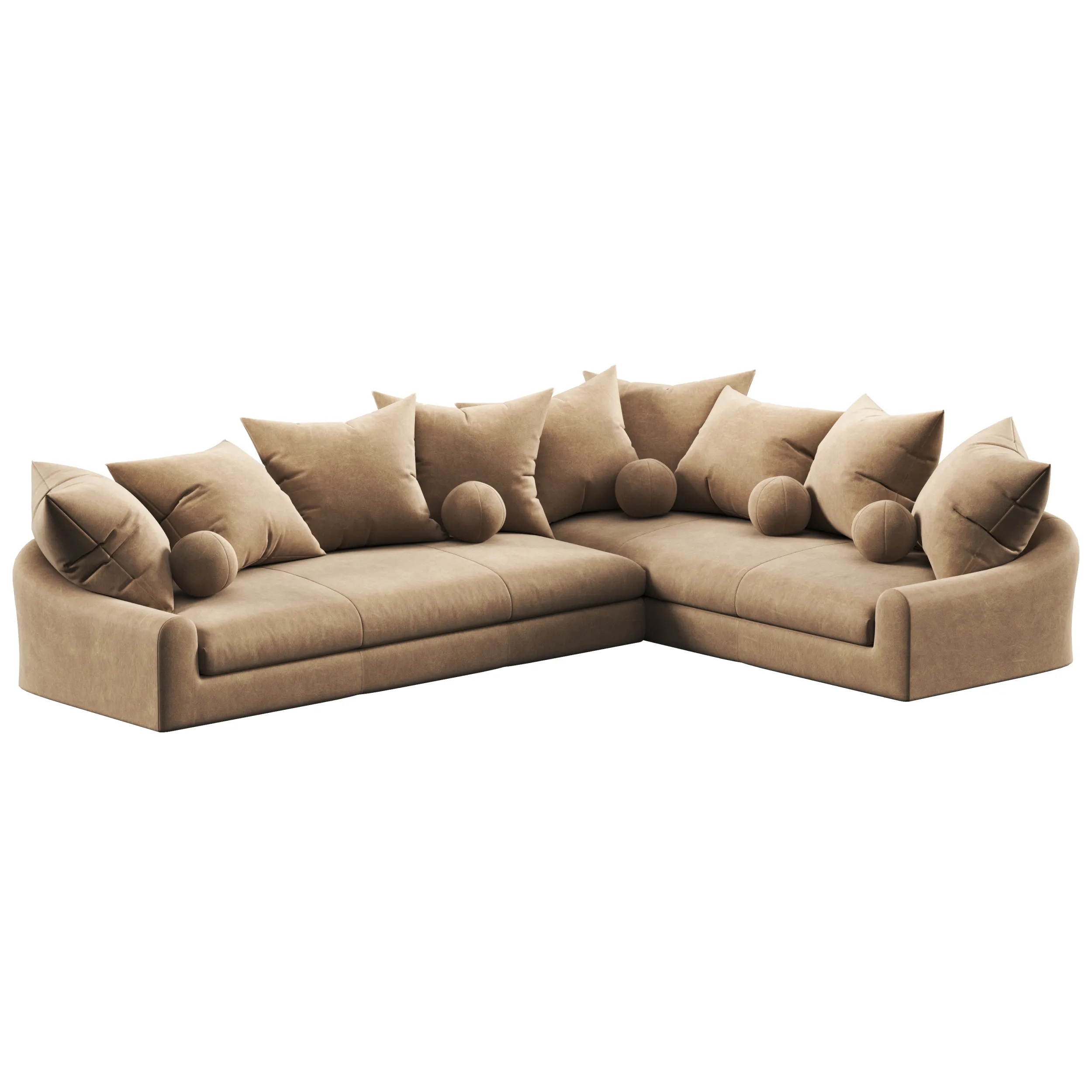 Jennifer leather right arm L sectional Sofa by Restoration Hardware 3D Model .c4d .max .obj .3ds .fbx .stl .blend 