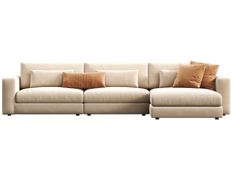 Lugano 3 piece right arm chaise sectional sofa by Restoration Hardware 3D Model