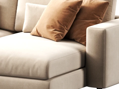 Lugano 3 piece right arm chaise sectional sofa by Restoration Hardware 3D Model