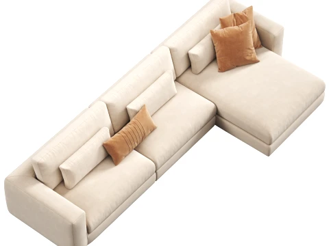 Lugano 3 piece right arm chaise sectional sofa by Restoration Hardware 3D Model