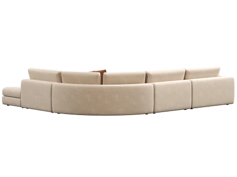 Lugano modular 4-piece Rrounded corner L-sectional with open chaise sofa by Restoration Hardware 3D Model
