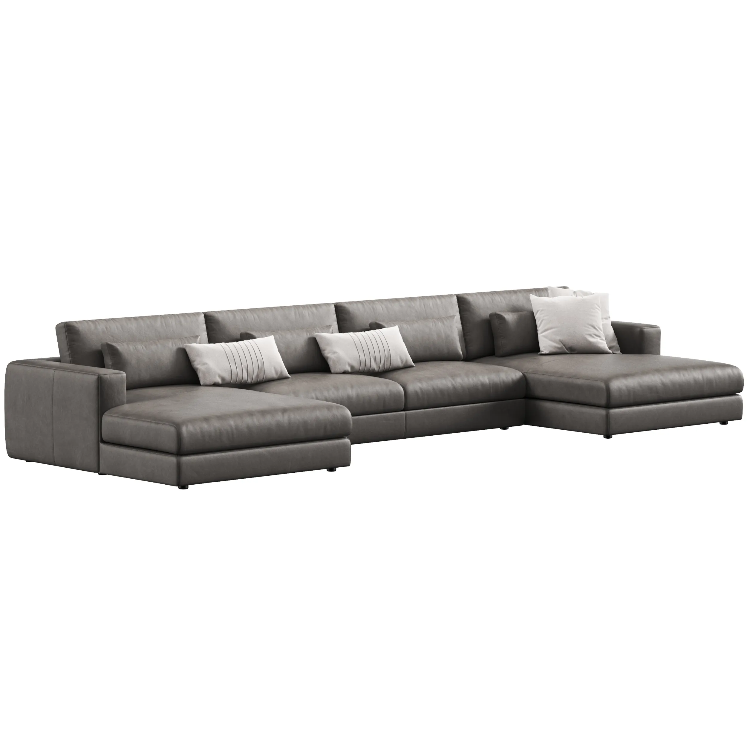Lugano leather customizable sectional sofa by Restoration Hardware 3D Model .c4d .max .obj .3ds .fbx .stl .blend 