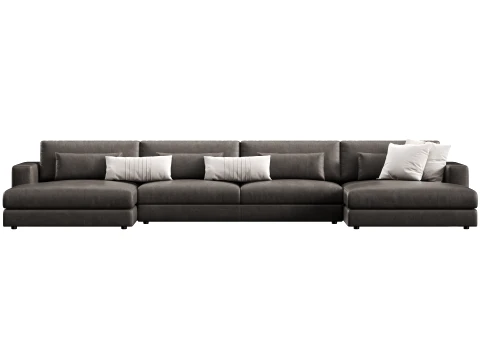 Lugano leather customizable sectional sofa by Restoration Hardware 3D Model