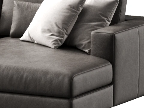 Lugano leather customizable sectional sofa by Restoration Hardware 3D Model