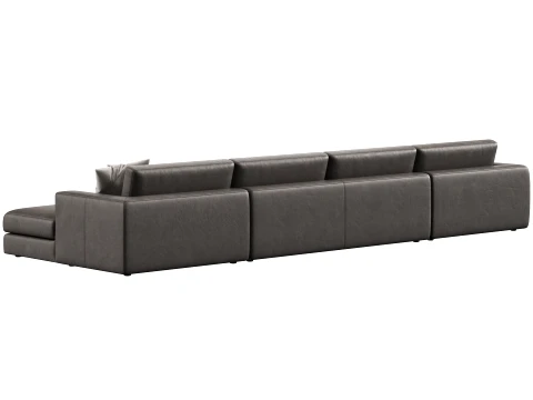 Lugano leather customizable sectional sofa by Restoration Hardware 3D Model