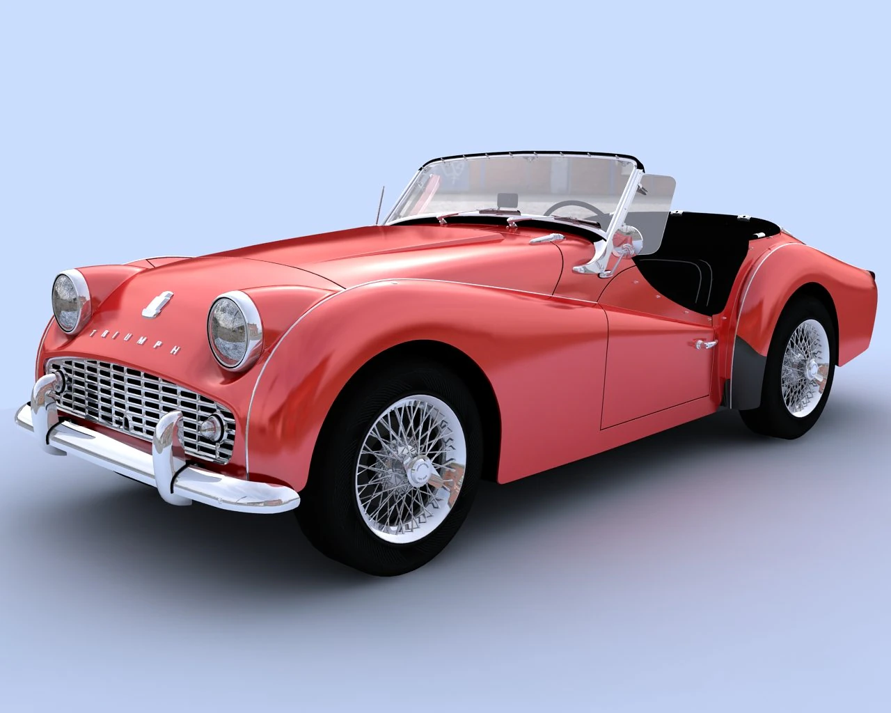 triumph tr3b 1962 3D Model .c4d .max .obj .3ds .fbx .stl .blend 