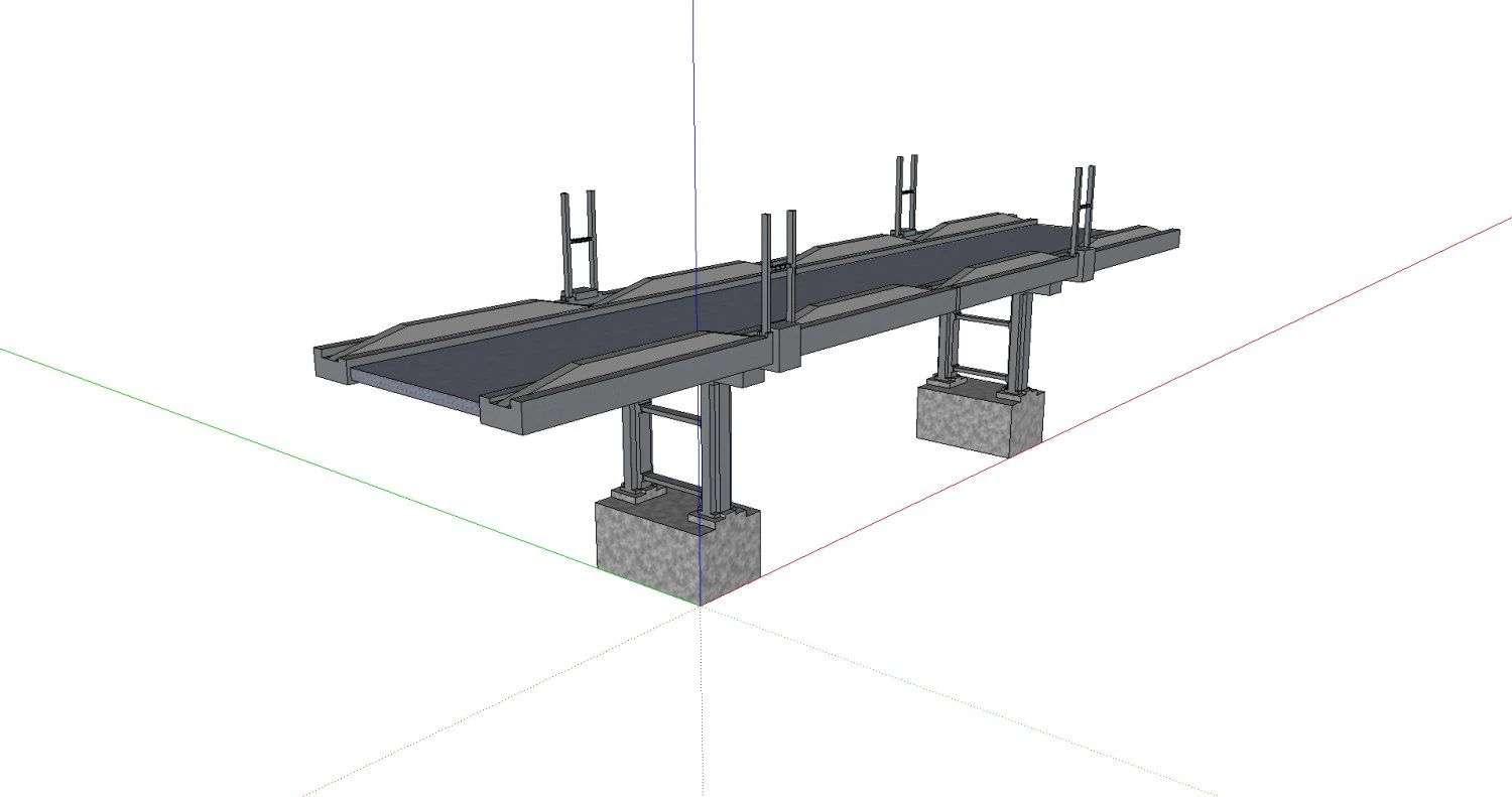 steel bridge 3D Model .c4d .max .obj .3ds .fbx .stl .blend 