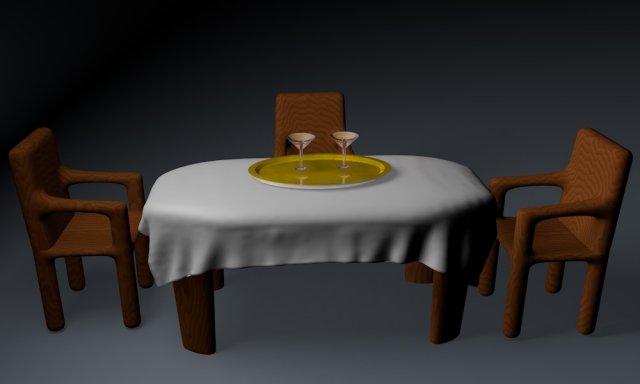 table with chairs Model 3D .c4d .max .obj .3ds .fbx .stl .blend