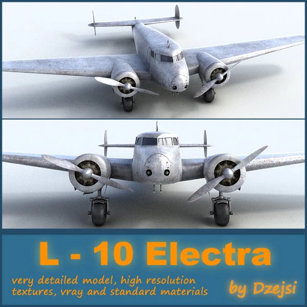 l-10 electra 3D Model .c4d .max .obj .3ds .fbx .stl .blend
