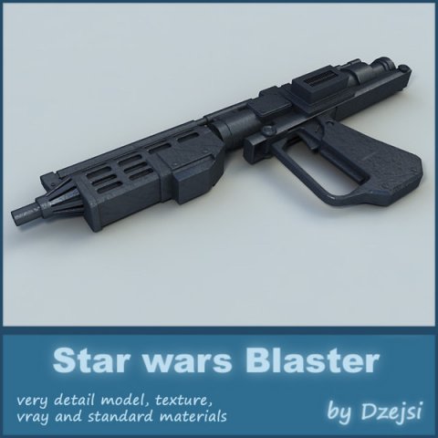 starwars blaster 3D 모델 .c4d .max .obj .3ds .fbx .stl .blend 