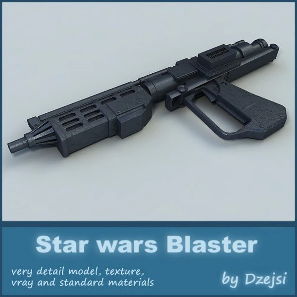 starwars blaster 3D Model .c4d .max .obj .3ds .fbx .stl .blend 