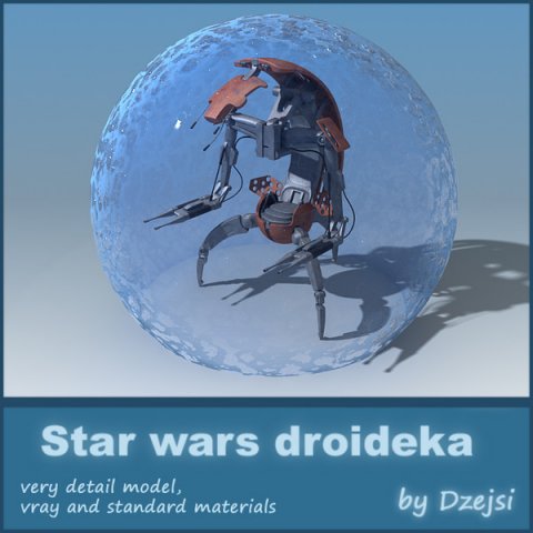 starwars droideka 3D Модель .c4d .max .obj .3ds .fbx .stl .blend
