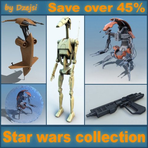 starwars collection 3D Model .c4d .max .obj .3ds .fbx .stl .blend 