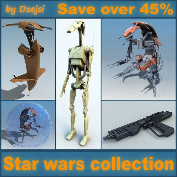 starwars collection 3D Model .c4d .max .obj .3ds .fbx .stl .blend