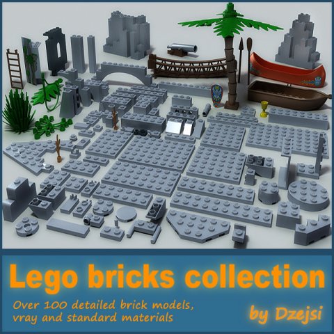lego bricks collection 3D 모델 .c4d .max .obj .3ds .fbx .stl .blend