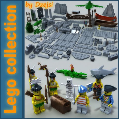 lego collection Model 3D .c4d .max .obj .3ds .fbx .stl .blend 